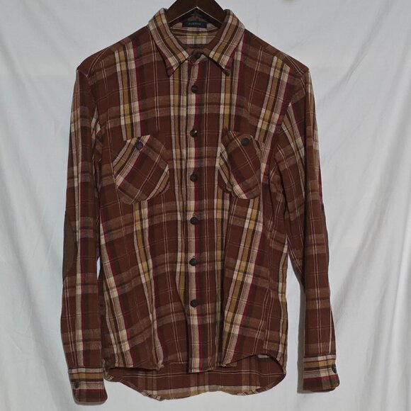 Pendleton 100% Wool PAWPINE Shirt - Brown Plaid / Leather Elbow Patches - Sz M* - Picture 1 of 4